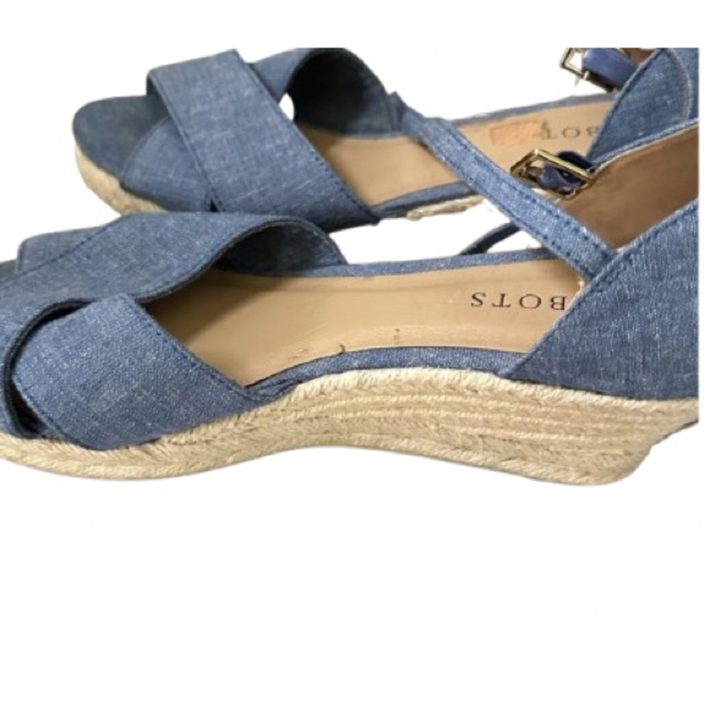 Talbots Denim Chambray Blue Women's Sandals Espadrilles Size 9 EUC - Picture 2 of 3